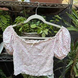 Smocked Puff Sleeve Cottagecore Top